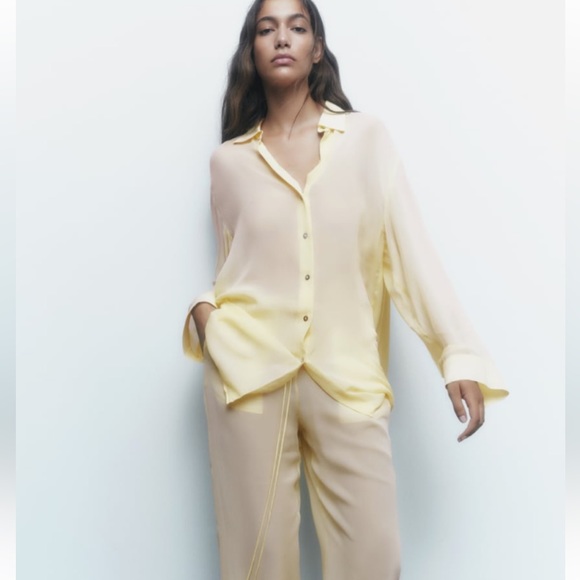 Zara Tops - ZARA semi sheer long shirt size large